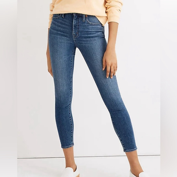 Madewell Denim - Madewell high rise curvy skinny crop straight US25 quality flattering blue rare